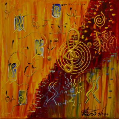 Loving Music 0924, Acryl auf Leiwand, 40 x40 cm