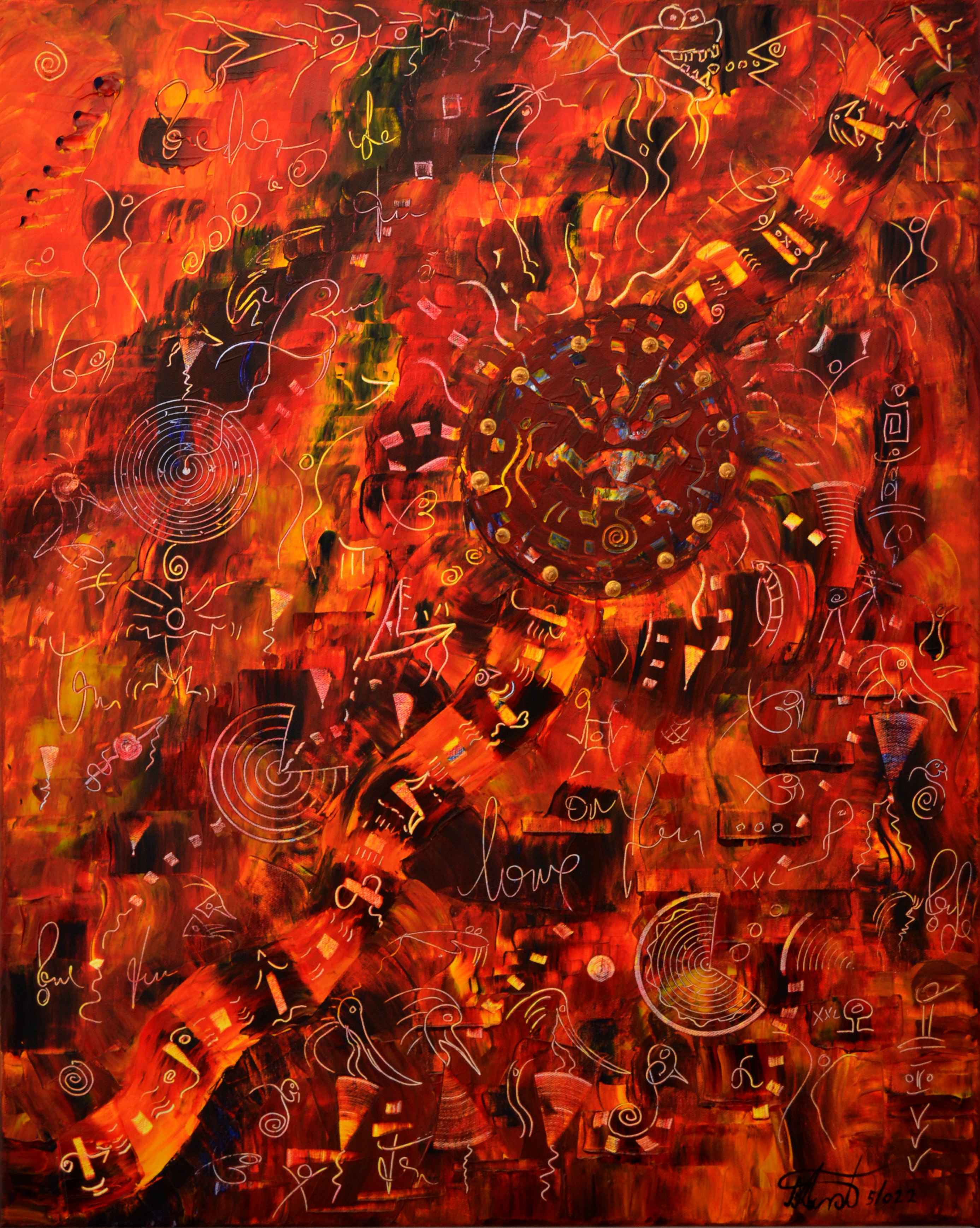 Pachamama 9022, Acryl auf Leinwand, 100 x 80 cm