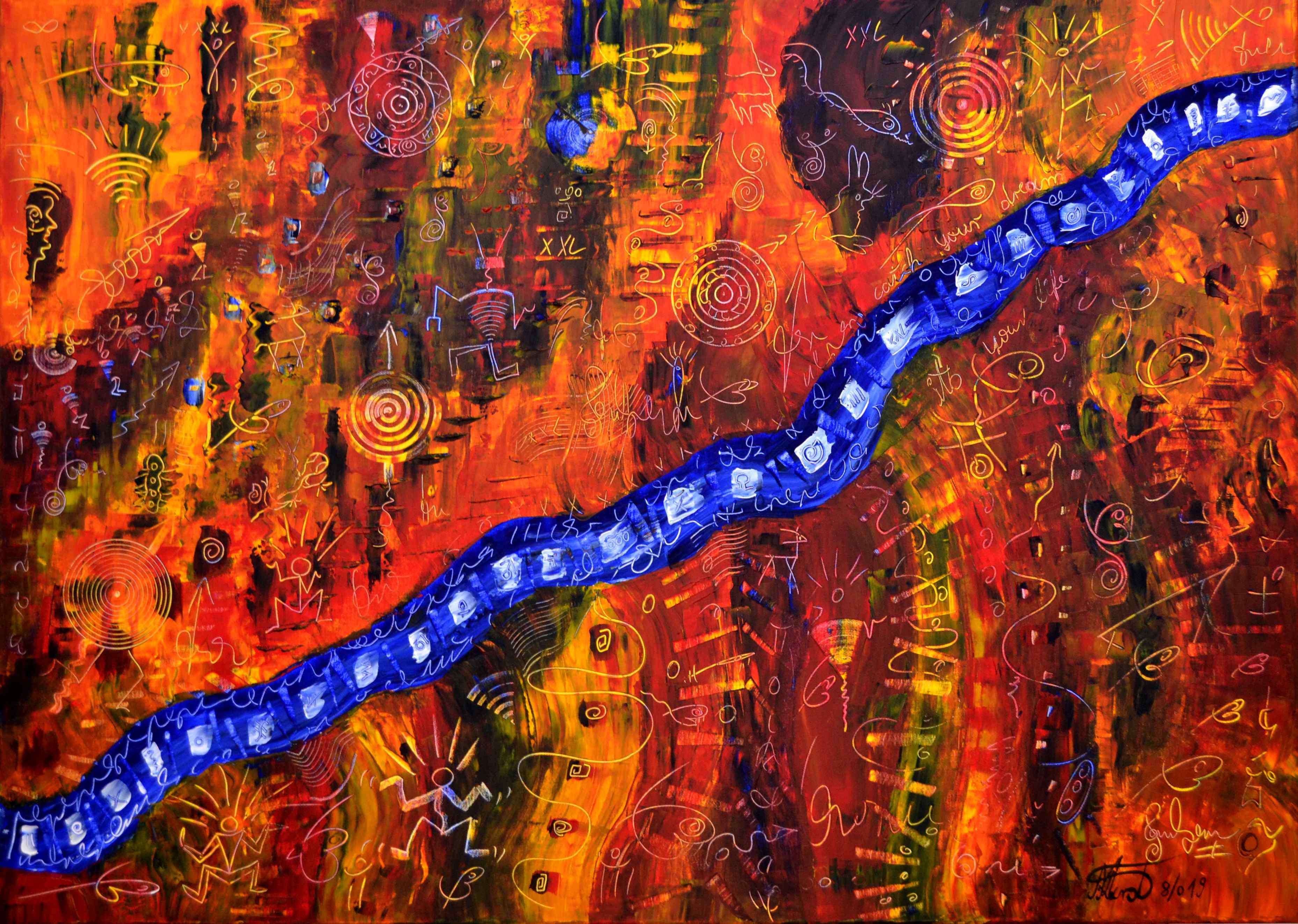 River blue  8019 Acryl auf Leinwand, 100 x 140 cm