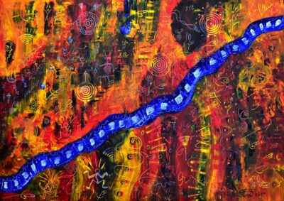 African River 8019, Acryl auf Leinwand, 100 x 140 cm