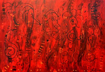 Fire in my Heart 5022, Acryl auf Leinwand, 100 x 140 cm