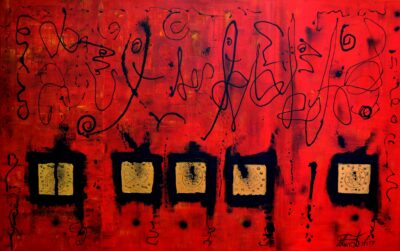 Golden Signs of Energy 5017, Acryl auf Leinwand, 100 x 140 cm / sold