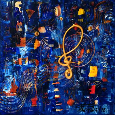 Loving Music blue II 7018, Acryl auf Leinwand, 40 x 40 cm / sold