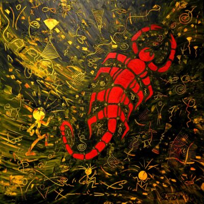 Skorpion 11016, Acryl auf Leinwand, 70 x 70 cm / sold